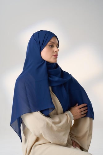 طقم نصف قبعة مع طرحة صيفية-كحلي