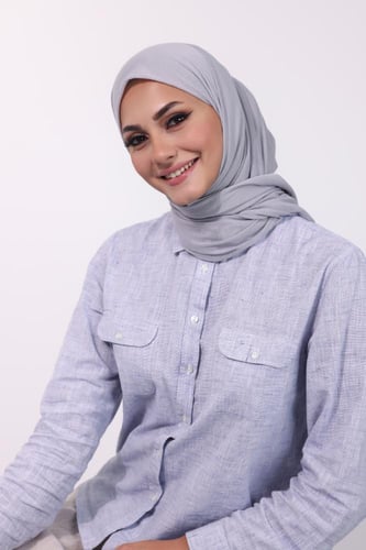 طرحة مخيطة جاهزة - رمادي