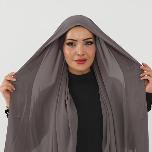 حجاب شيفون بمغناطيس وقبعة بالوسط