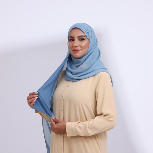 طرحة شيفون ربع مبطن من الأمام