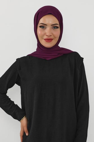 حجاب شيفون بمغناطيس وقبعة بالوسط