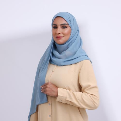 طرحة شيفون ربع مبطن من الأمام