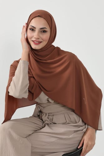 حجاب شيفون بمغناطيس وقبعة بالوسط