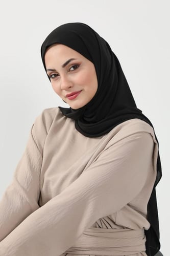 حجاب شيفون بمغناطيس وقبعة جانبية على الجهة اليسرى-...