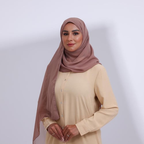 طرحة شيفون ربع مبطن من الامام