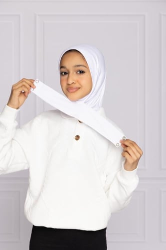 طرحة بناتي طقطق- أبيض