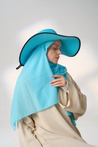 طقم قبعة كاملة مع طرحة صيفية