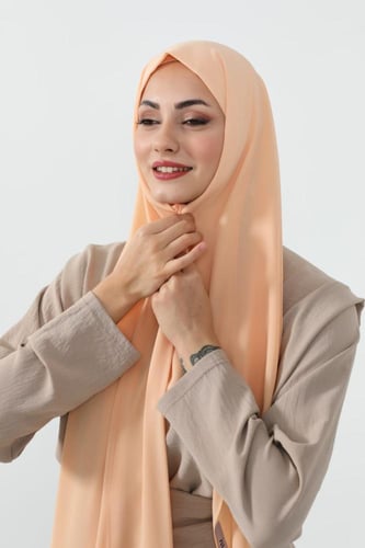 حجاب شيفون بمغناطيس وقبعة جانبي