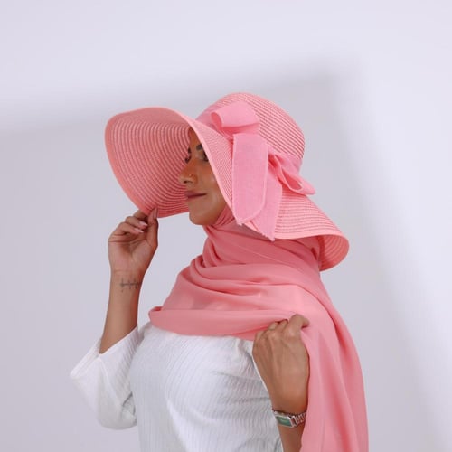 طقم قبعة كاملة مع طرحة صيفية