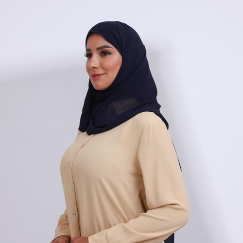 طرحة ميني شيفون ربع مبطن من الأمام