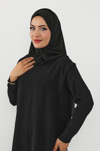 حجاب شيفون بمغناطيس وقبعة جانبية على الجهة اليمنى