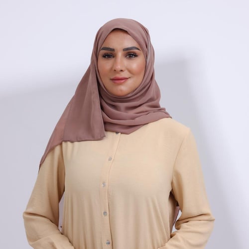 طرحة شيفون ربع مبطن من الامام