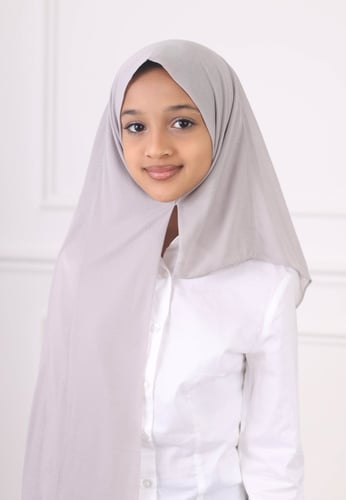 طرحة بناتي مخيطة- رمادي