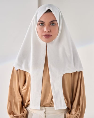 طرحة ثابتة ربط غير سترتش - اوف وايت