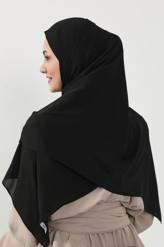 حجاب شيفون بمغناطيس وقبعة جانبية على الجهة اليسرى-...