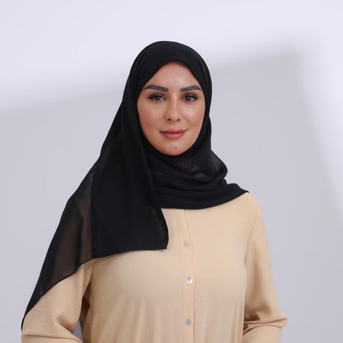 طرحة ميني شيفون ربع مبطن من الامام