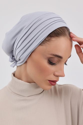 توربان قطعتين قطن ايطالي - ربط-رمادي