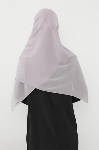 حجاب شيفون بمغناطيس وقبعة جانبي-رمادي
