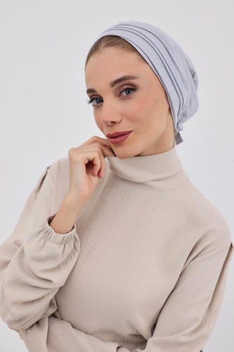 توربان قطعتين قطن ايطالي - ربط-رمادي