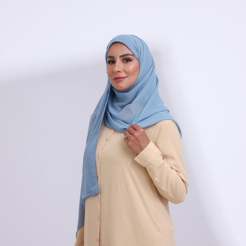 طرحة شيفون ربع مبطن من الأمام