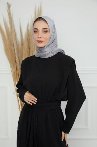 حجاب قطني دبل سترتش-رمادي