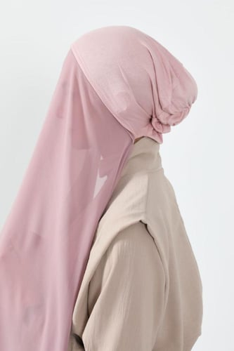 طرحة شيفون مع قبعة مشبوكة