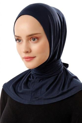 قبعة حجاب دبل سترتش طق طق - كحلي