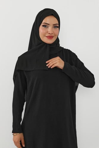 حجاب شيفون بمغناطيس وقبعة جانبية على الجهة اليسرى-...