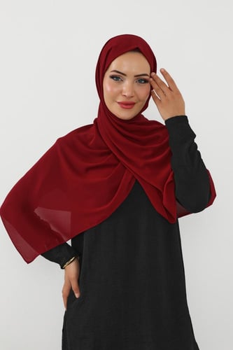 حجاب شيفون بمغناطيس وقبعة بالوسط