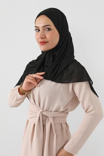 حجاب مع فتحة عند الاذن عادي - اسود