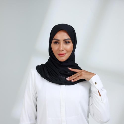 حجاب مع فتحة عند الاذن عادي - اسود