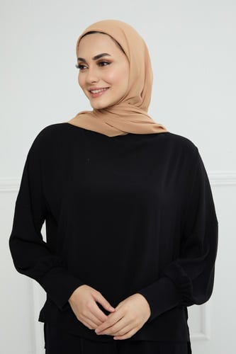 طرحة شيفون مع قبعة مشبوكة