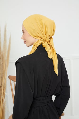 توربان قطني ربط من الخلف - اصفر داكن