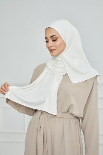 حجاب الشاطئ مع قبعة - أوف وايت