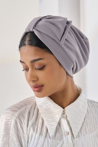 توربان قطني قابل للتعديل-رمادي فاتح