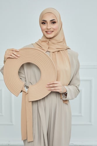 حجاب الشاطي مع قبعة - رملي