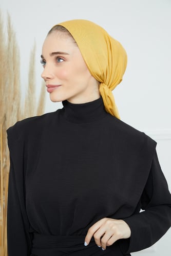 توربان قطني ربط من الخلف - اصفر داكن