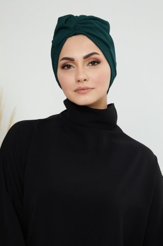 توربان قطني قابل للتعديل - اخضر غامق