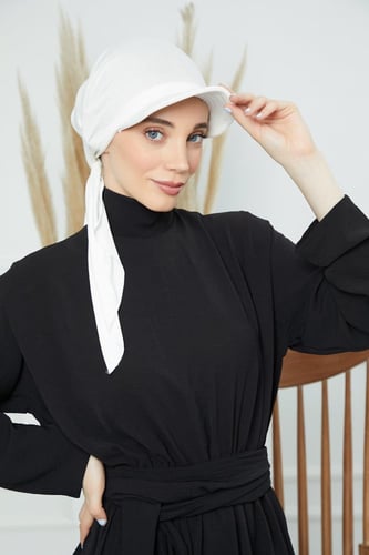 توربان كاب ربط من الخلف - ابيض