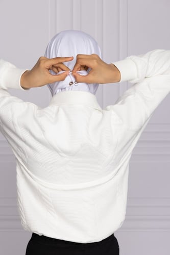 طرحة بناتي طقطق- أبيض