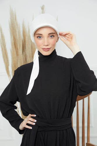 توربان كاب ربط من الخلف - ابيض