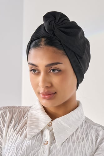 توربان قطني قابل للتعديل-أسود