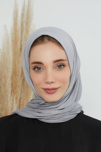 حجاب قطني دبل سترتش-رمادي