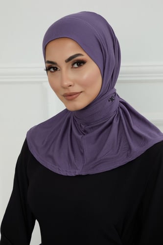 قبعة حجاب دبل سترتش ربط - بنفسجي