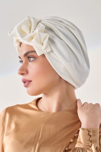 توربان قطني قابل للتعديل-أبيض