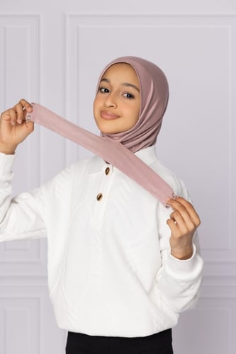 طرحة بناتي طقطق- وردي لحمي