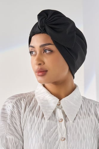 توربان قطني قابل للتعديل-أسود