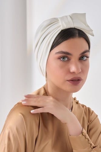 توربان قطني قابل للتعديل-أبيض