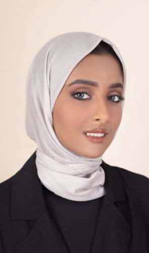 حجاب ربط من الخلف - رمادي فاتح