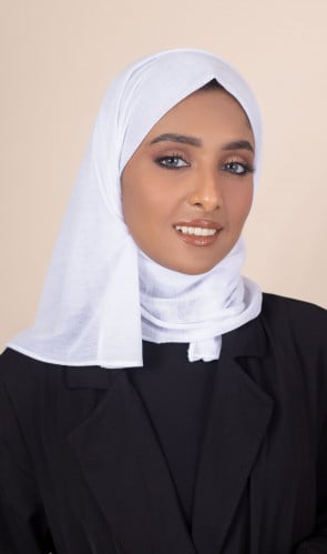 حجاب شاش تركي ميني | أبيض